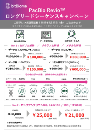 【bitBiome】PacBio Revio ロングリードシーケンスキャンペーン